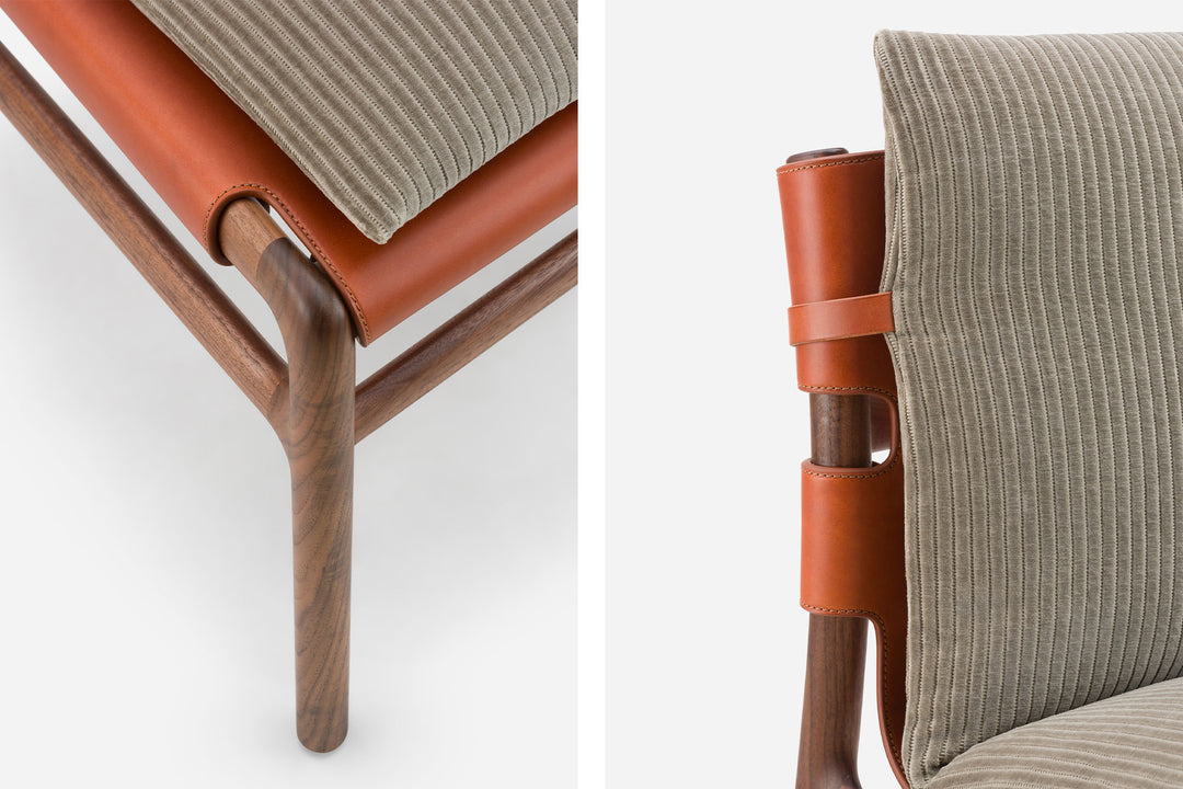 DANISH OILED WALNUT & DARK TAN LEATHER & PHLOX 243