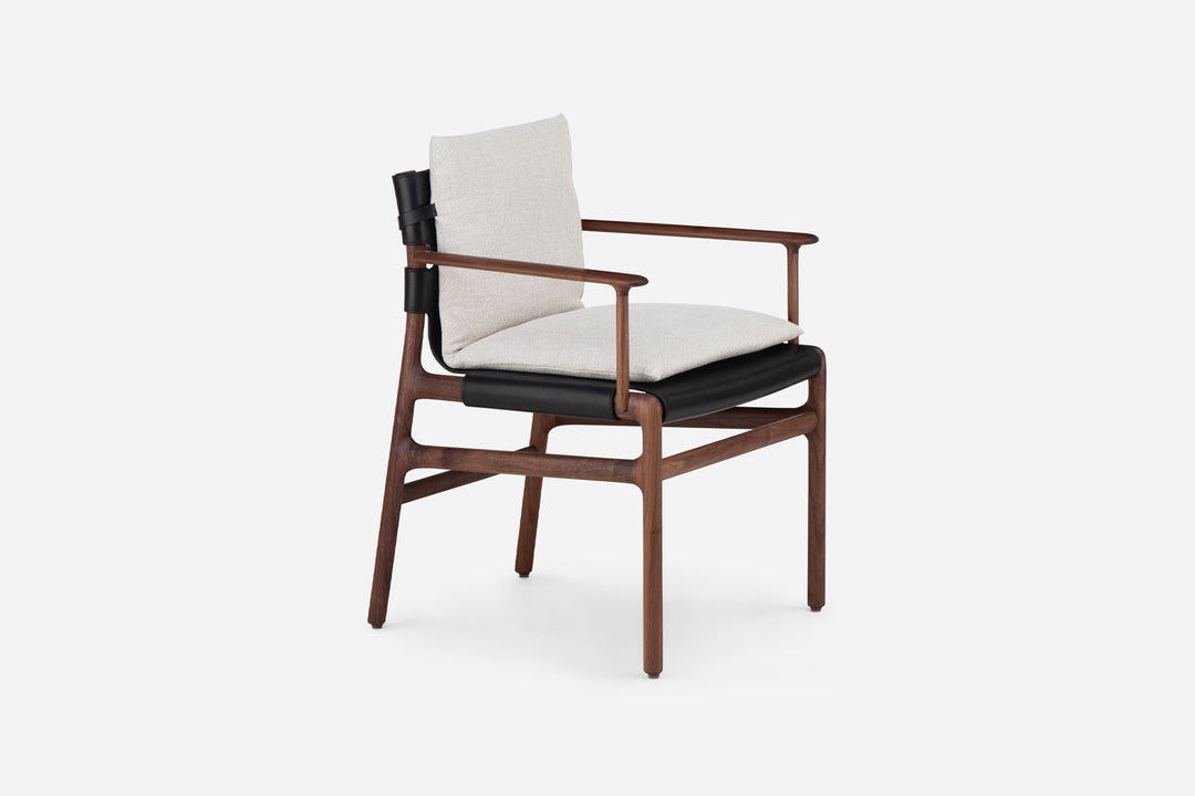 DANISH OILED WALNUT & BLACK LEATHER & ECRITURE 0210 FABRIC