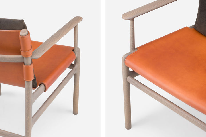 OXIDISED OAK & DARK TAN LEATHER & BALBOA 29 FABRIC