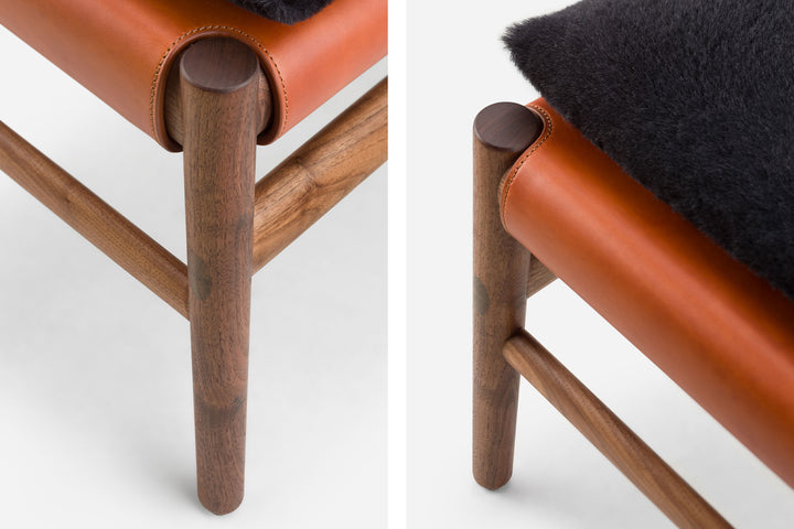 DANISH OILED WALNUT & DARK TAN LEATHER & EINAR 197