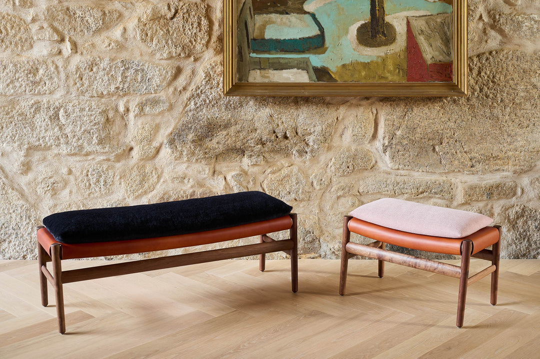 DANISH OILED WALNUT & DARK TAN LEATHER & EINAR 197 (+ SELA SMALL BENCH)