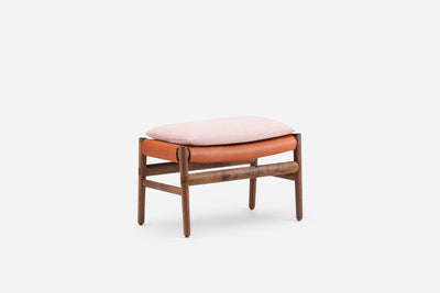 DANISH OILED WALNUT & DARK TAN LEATHER & ECRITURE 640 FABRIC