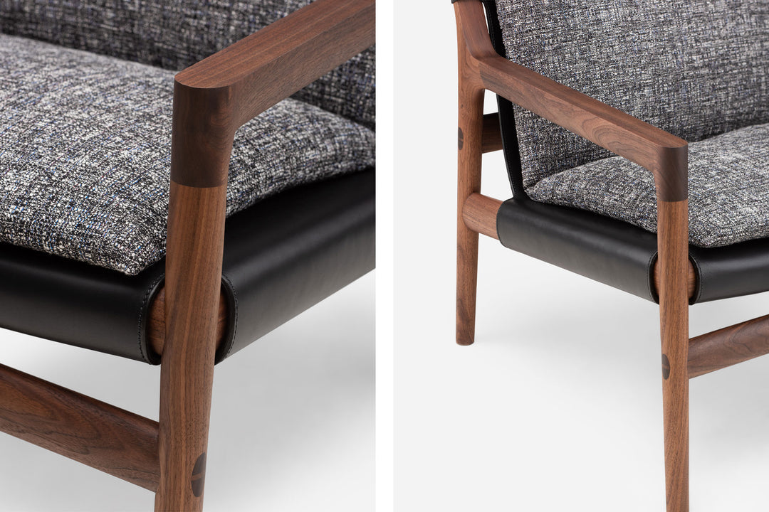 DANISH OILED WALNUT & BLACK LEATHER & SONAR 173