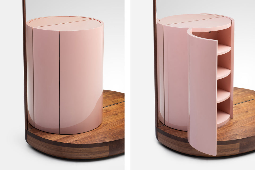 DANISH OILED WALNUT & DUSTY ROSE GLOSS LACQUER 