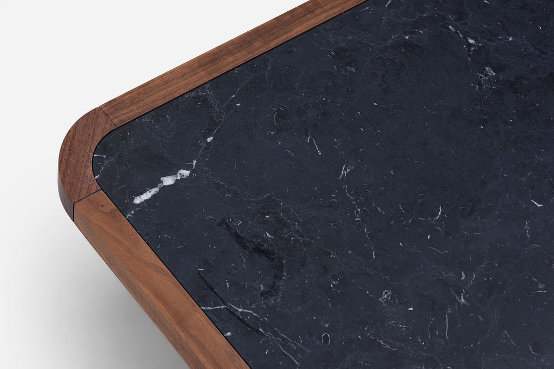 DANISH OILED WALNUT & BLACK MARQUINA MARBLE (MODEL: GM)