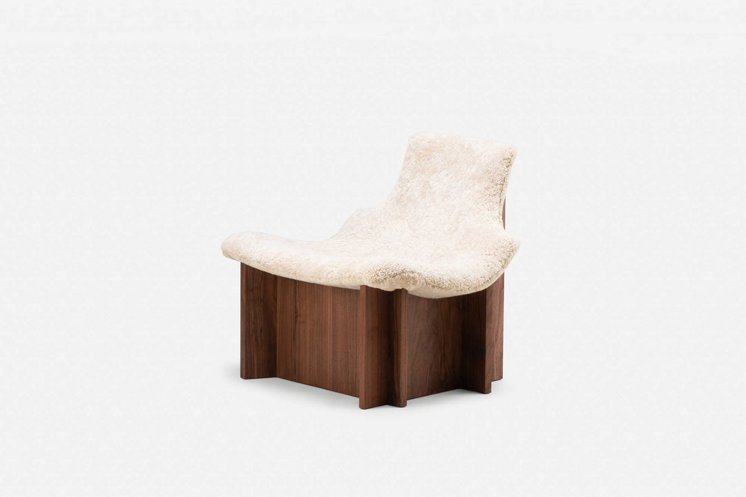 DANISH OILED WALNUT & MOHAWI CURLY WOOL SHEEPSKIN
