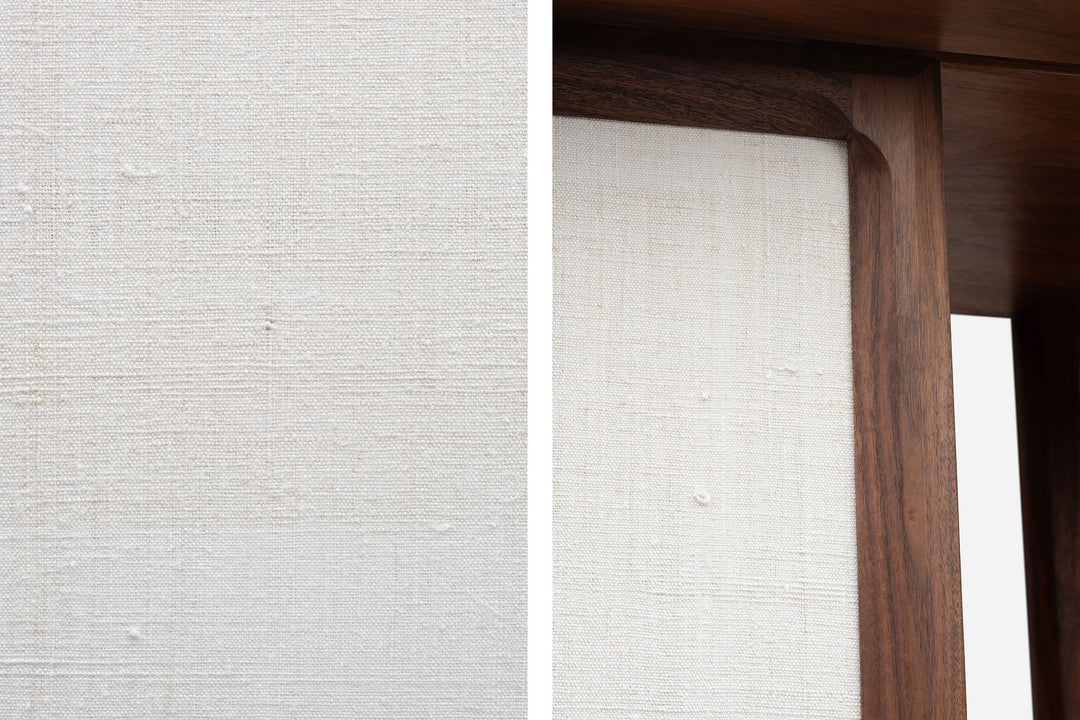 DANISH OILED WALNUT & NATURAL WHITE FLORES TEXTILE LINEN (MODEL: LF)