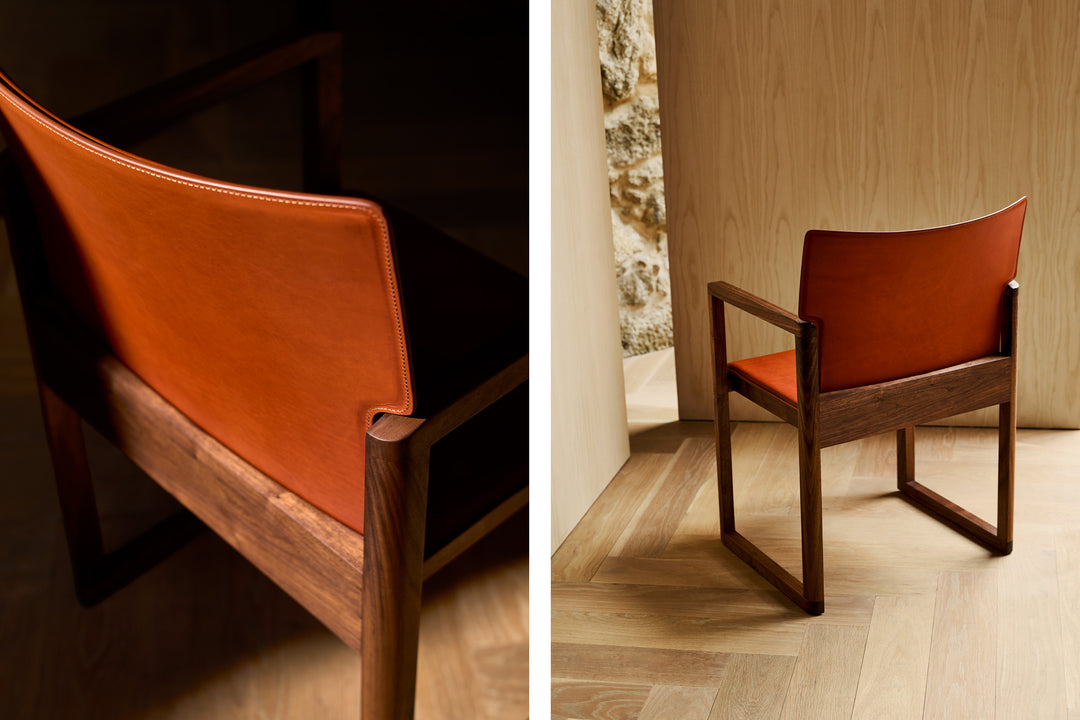 DANISH OILED WALNUT & DARK TAN LEATHER