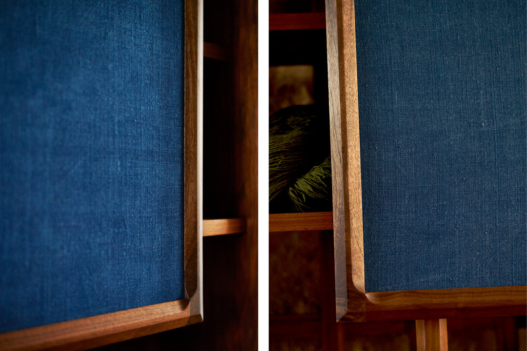 DANISH OILED WALNUT & INDIGO FLORES TEXTILE LINEN