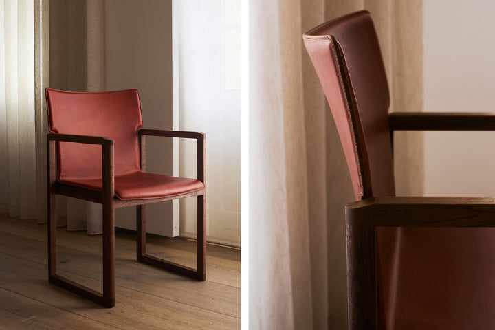 DANISH OILED WALNUT & DARK TAN LEATHER