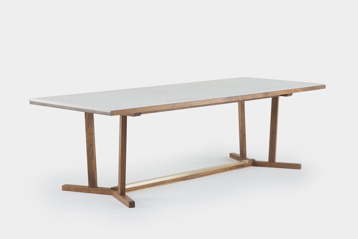 DANISH OILED WALNUT & CARRARA MARBLE & BRUSHED BRASS