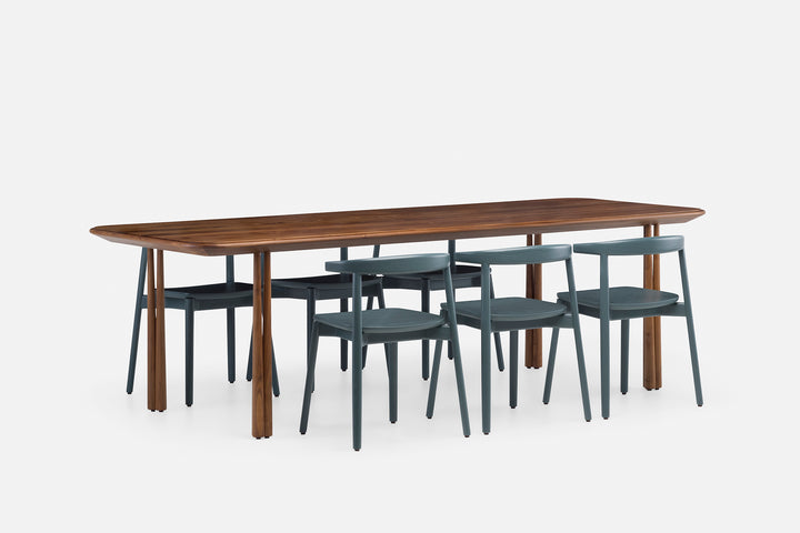 DANISH OILED WALNUT (MODEL L + ANDO CHAIR IN BAY PAINTED ASH)