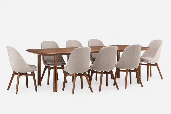 DANISH OILED WALNUT (MODEL: L + SOLO CHAIR IN CODA 2 232)