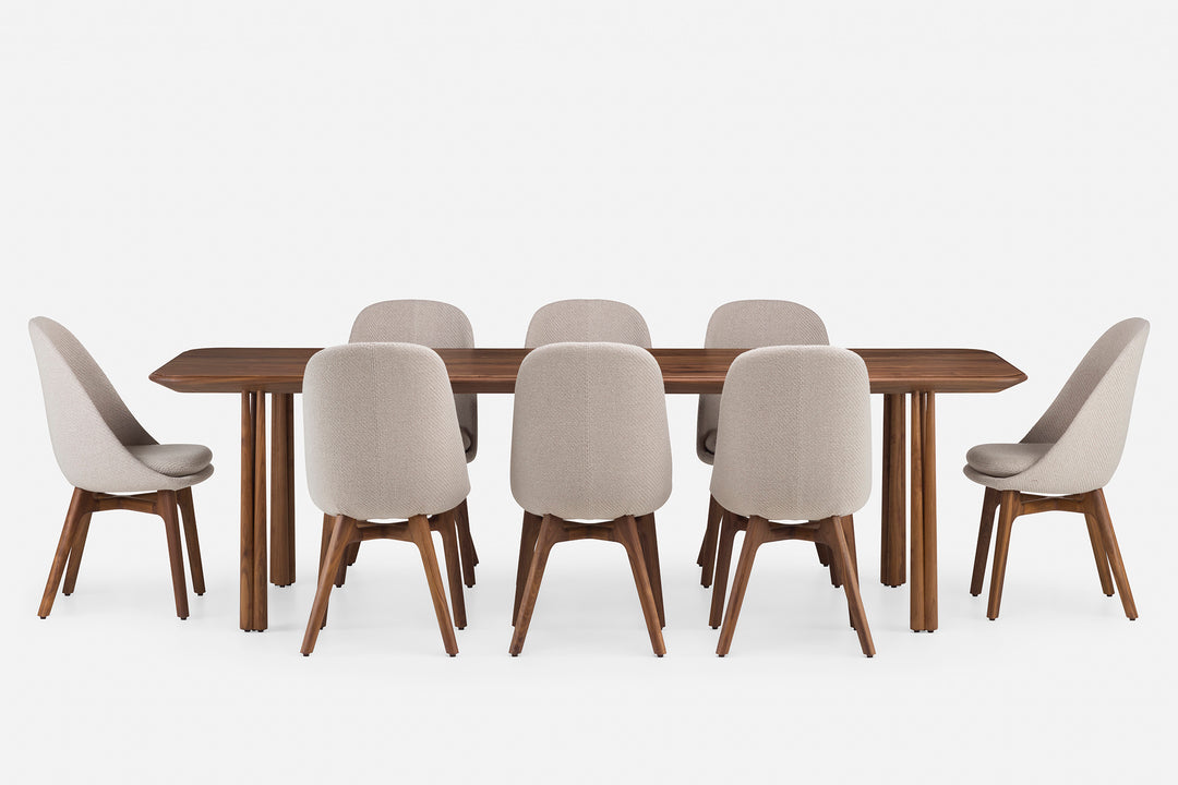 DANISH OILED WALNUT (MODEL: L + SOLO CHAIR IN CODA 2 232)