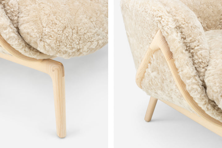 WHITE OILED ASH & MOHAWI CURLY SHEEPSKIN