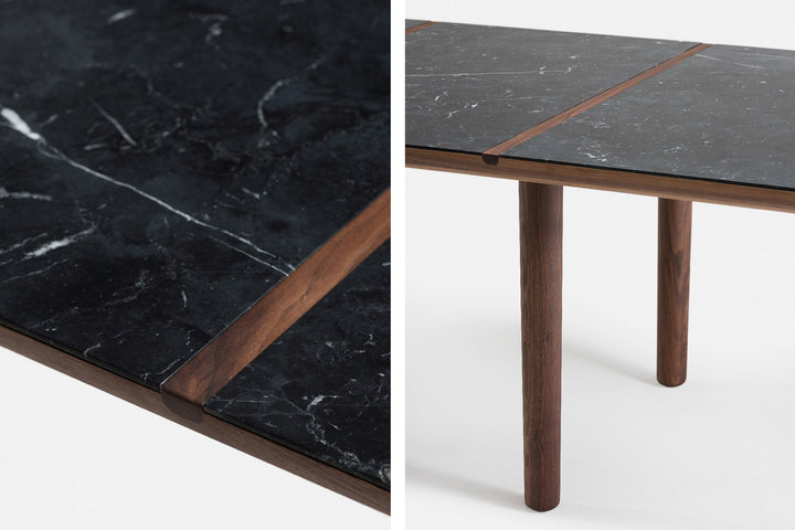 DANISH OILED WALNUT & BLACK MARQUINA MARBLE