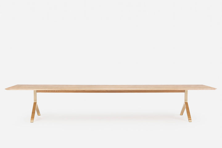 DANISH OILED ASH & POLISHED BRASS (MODEL: V)