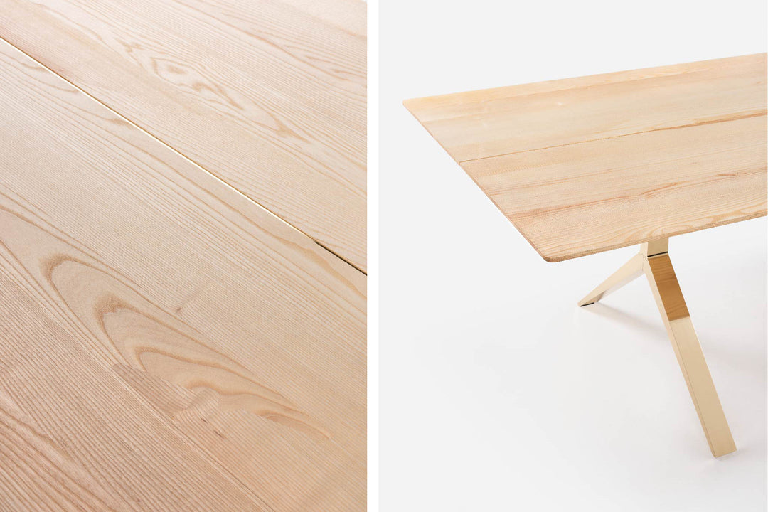 DANISH OILED ASH & POLISHED BRASS (MODEL: V)