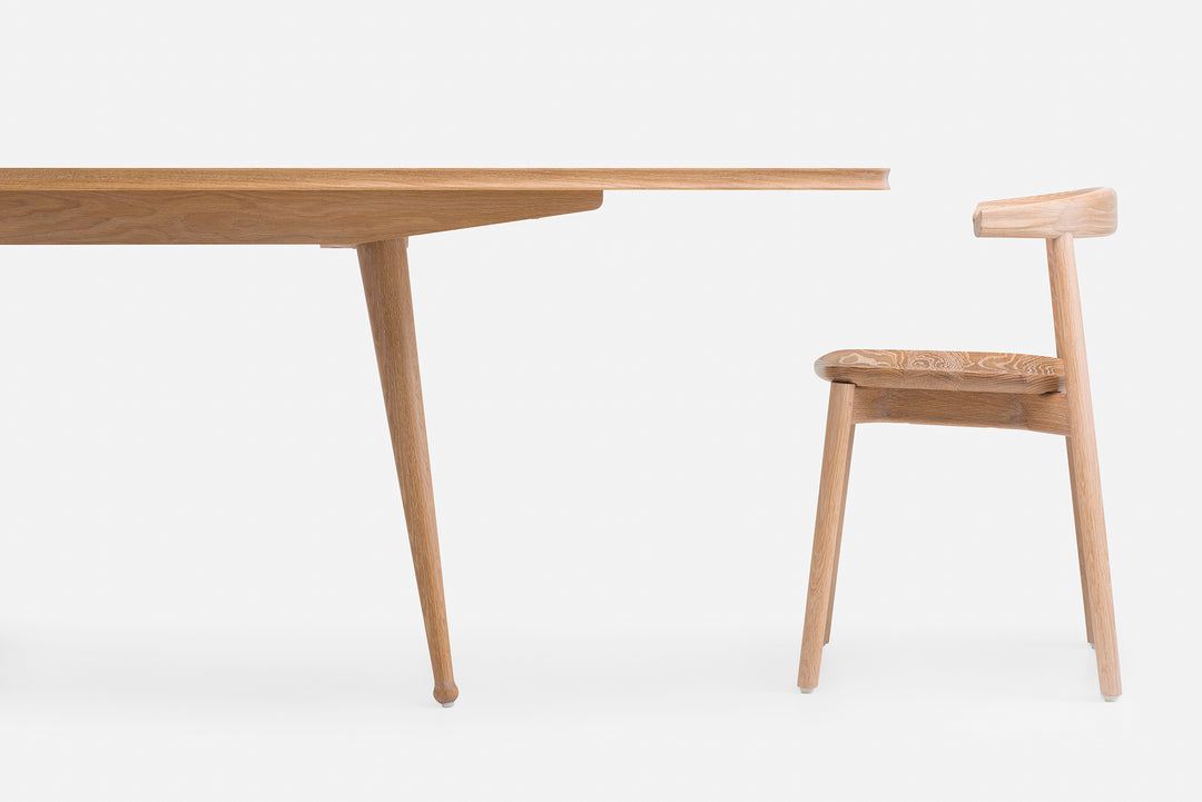 WHITE OILED OAK & ASH (MODEL: L + ANDO CHAIR IN WHITE OILED OAK)