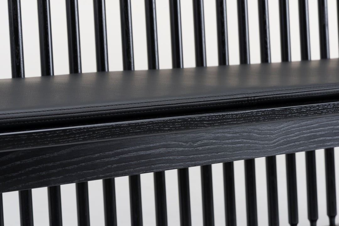 BLACK PAINTED ASH (+ OPTIONAL SEAT PAD IN BLACK NATURAL GRAIN LEATHER)