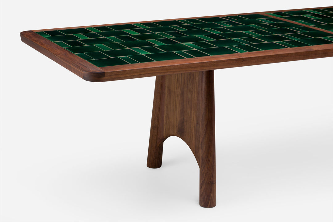 DANISH OILED WALNUT & GREEN TILE (MODEL: M)