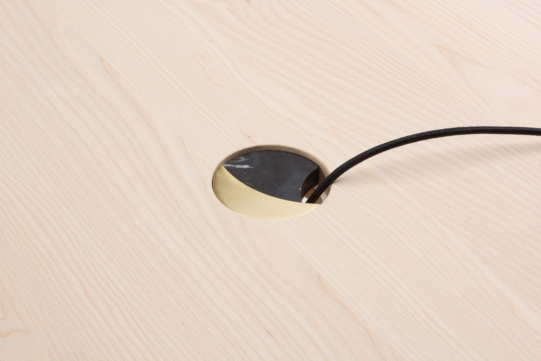 WHITE OILED ASH & BRUSHED BRASS & BLACK MARQUINA MARBLE