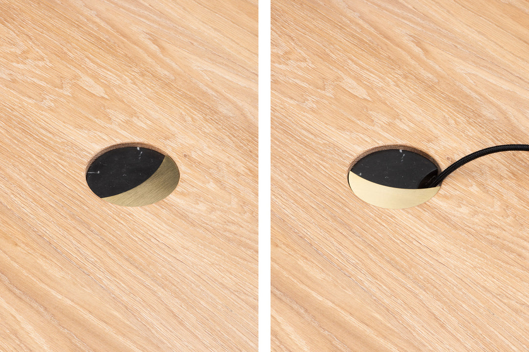 WHITE OILED OAK & BLACK MARQUINA MARBLE