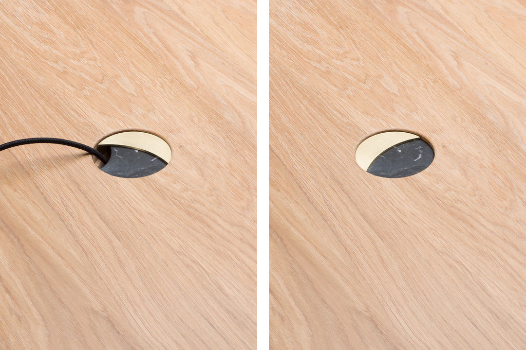 WHITE OILED OAK & BLACK MARQUINA MARBLE