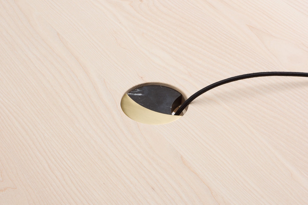 WHITE OILED ASH & BRUSHED BRASS & BLACK MARQUINA MARBLE