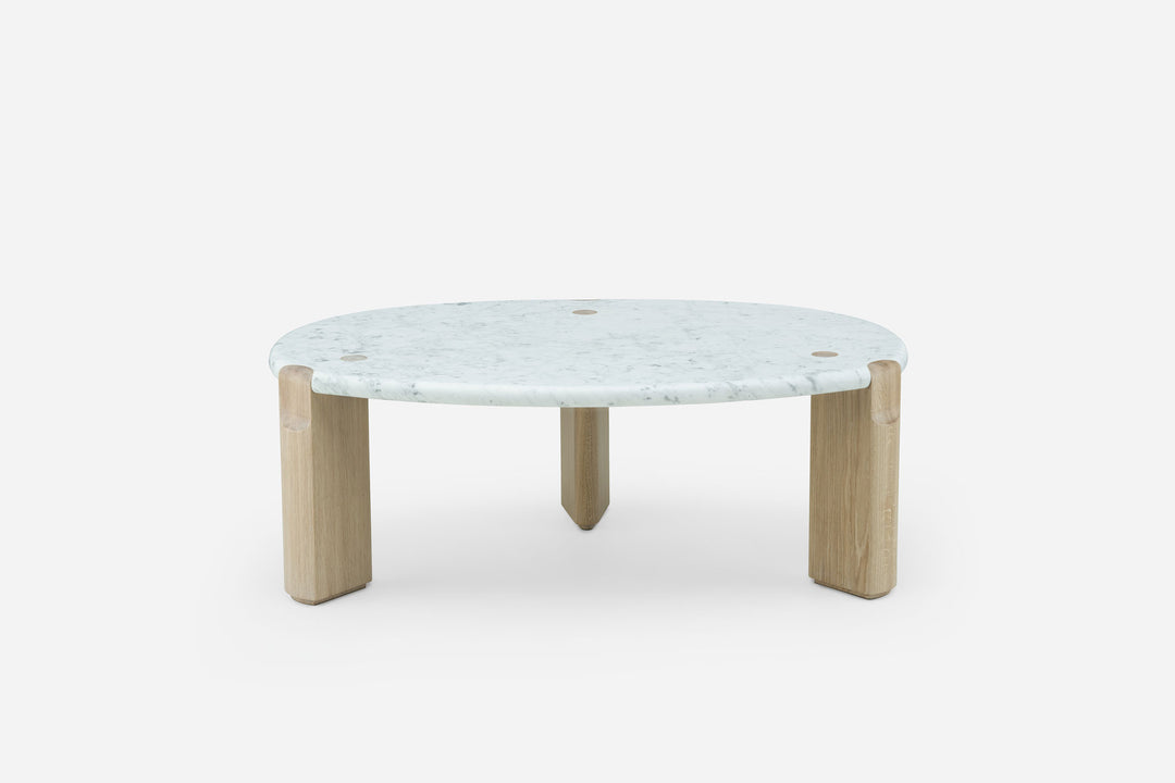 CARRARA MARBLE & WHITE OILED OAK (MODEL: SIM, H 40 CM)