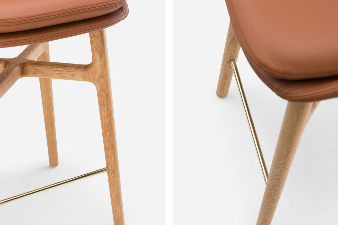 DANISH OILED OAK & BROWN NATURAL GRAIN LEATHER (MODEL: P)