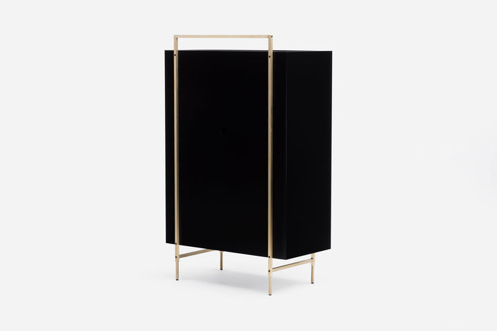 BLACK OILED WALNUT & BLACK GLOSS HDF & BRUSHED BRASS