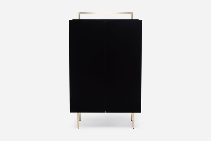 BLACK OILED WALNUT & BLACK GLOSS HDF & BRUSHED BRASS