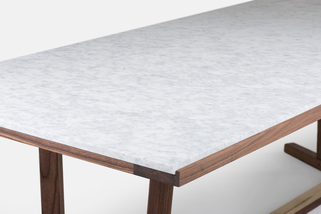 DANISH OILED WALNUT & CARRARA MARBLE & BRUSHED BRASS