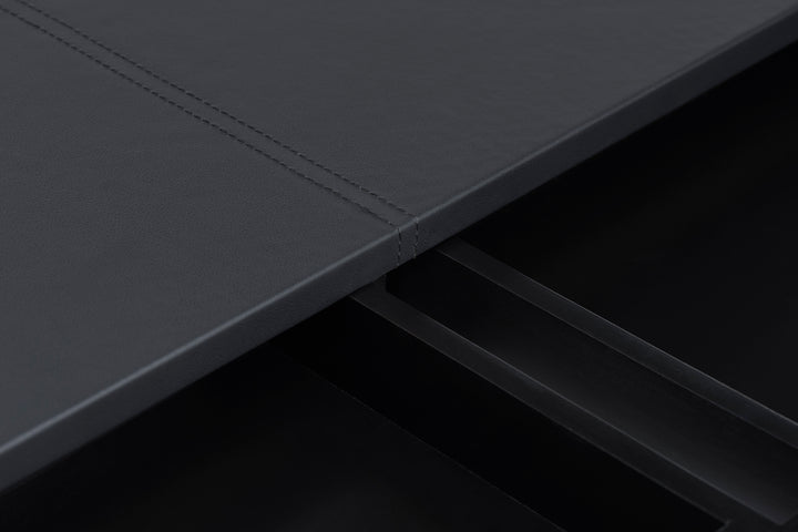 BLACK PAINTED ASH & BLACK NATURAL GRAIN LEATHER