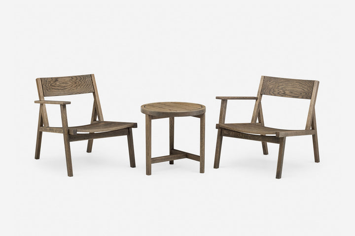 BLACK OILED EUROPEAN OAK (MODEL: ZL + 98.6°F OUTDOOR SIDE TABLE)