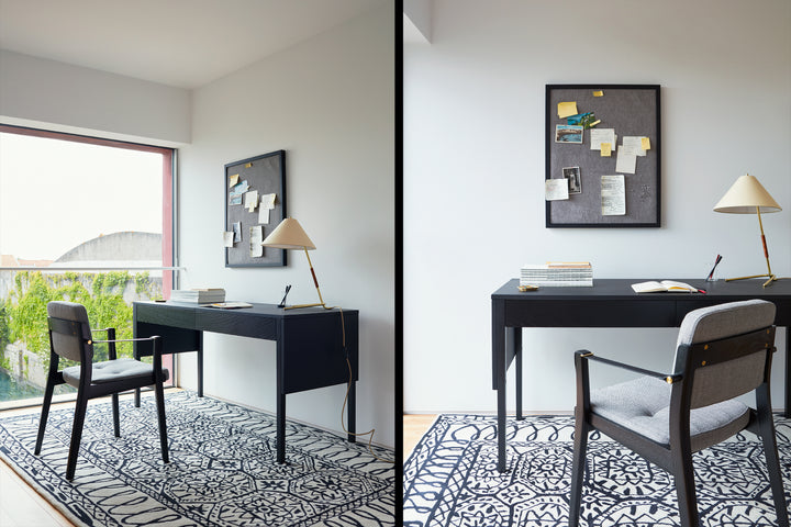 BLACK PAINTED ASH & SUNNIVA 2 242 & BLACK LEATHER STRAPS (+ DRAPE DESK)