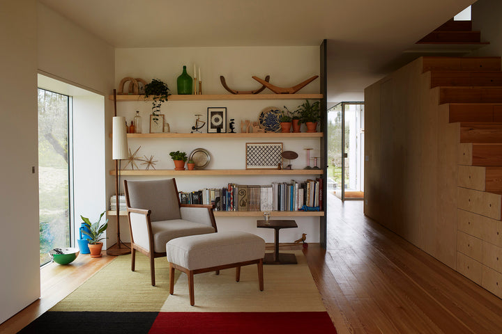 DANISH OILED WALNUT AND CODA (+MIRA OTTOMAN AND I-BEAM SIDE TABLE)