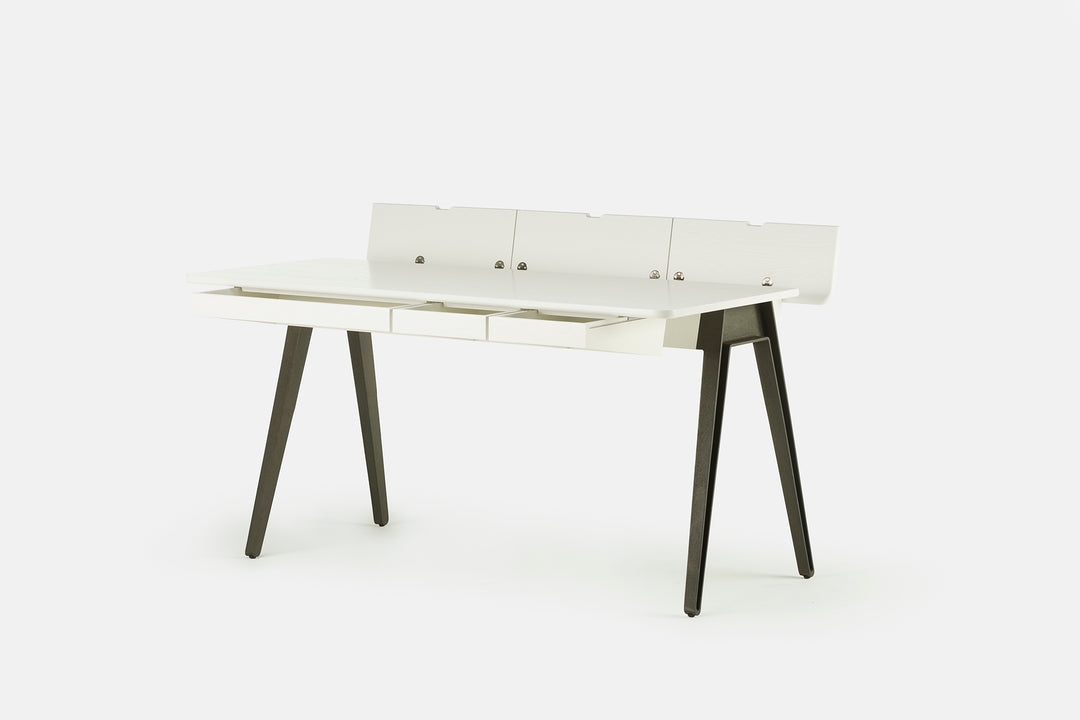 WHITE PAINTED ASH & CAST IRON