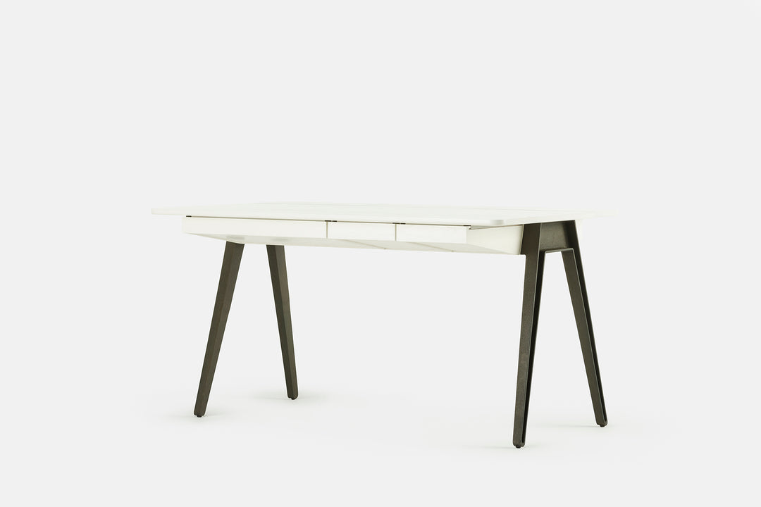 WHITE PAINTED ASH & CAST IRON