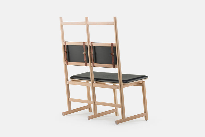 BLACK LEATHER (+ SHAKER UPHOLSTERED BENCH)