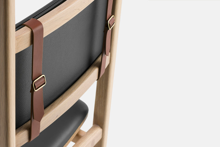 BLACK LEATHER (+ SHAKER UPHOLSTERED CHAIR)