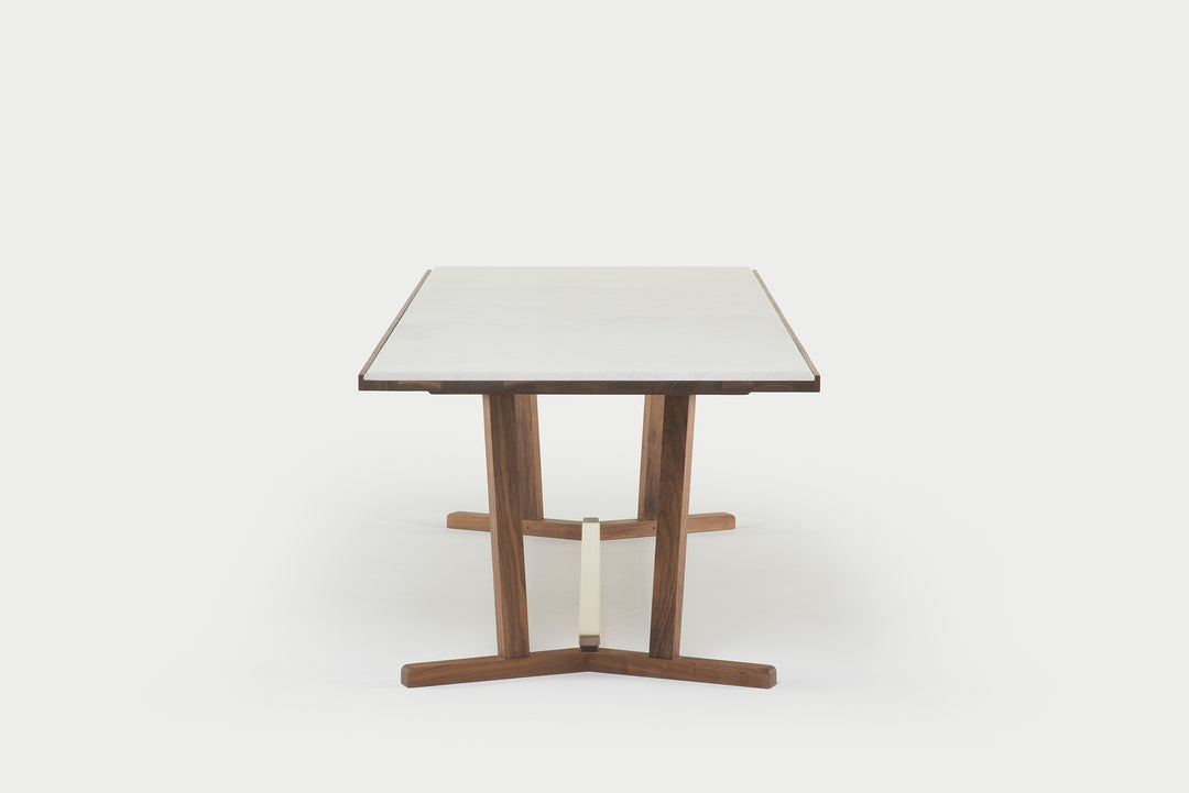 DANISH OILED WALNUT & CARRARA MARBLE & BRUSHED BRASS