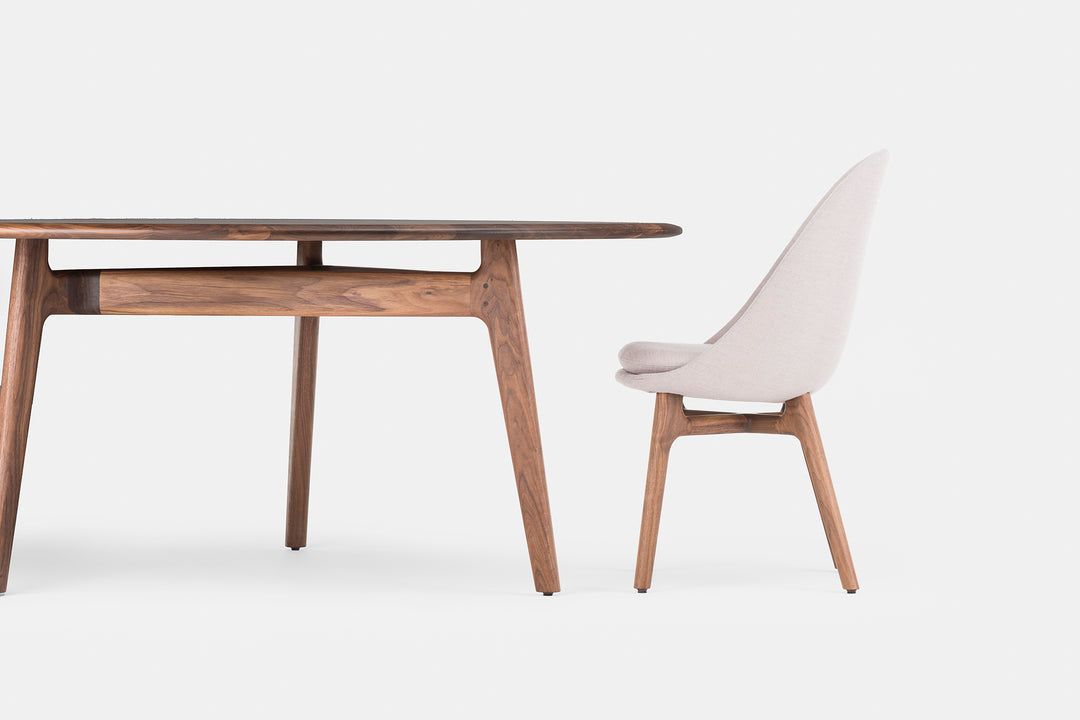 DANISH OILED WALNUT (MODEL: LR + SOLO DINING CHAIR)
