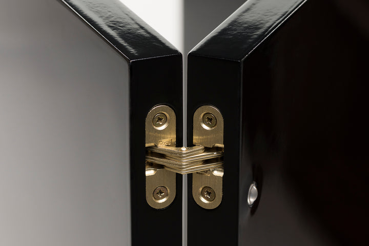 DANISH OILED WALNUT & BLACK GLOSS HDF & BRUSHED BRASS