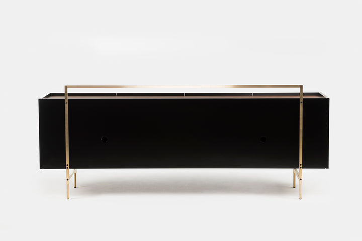 DANISH OILED WALNUT & BLACK GLOSS HDF & BRUSHED BRASS