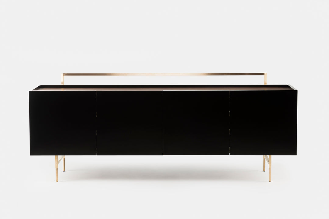 DANISH OILED WALNUT & BLACK GLOSS HDF & BRUSHED BRASS